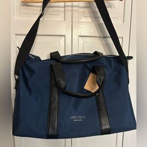 JIMMY CHOO PARFUMS MEN'S / TOTE / TRAVEL BAG SPORTS GYM BLUE AND BLACK